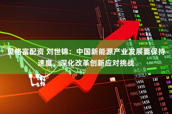 贝格富配资 刘世锦：中国新能源产业发展要保持速度，深化改革创新应对挑战